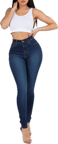 جينز نسائي من Twiinsisters عالي الخصر مصنوع من قماش ممتاز قابل للتمدد in Kuwait