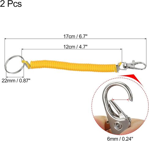 PATIKIL Spiral Spring Coil Keychain, Stretch Cord Key Ring for Keys Wallet Cellphone in Saudi Arabia