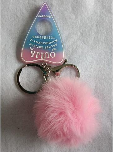 Ouija Board Keyring with Pompom Ball for Women Girls, Glittering Ouija Board Key Chains for Car Keys Handbag Jewelry in Saudi Arabia