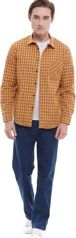 Men's Plaid Flannel Regular Fit Shirts Warm Button Down Long Sleeve Work Casual Shirt in Saudi Arabia
