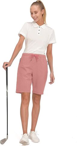 Little Donkey Andy Women's Lightweight Breathable Hiking Shorts, Quick-Dry Golf Shorts with Zipper Pockets, Air-Holes Tech in Saudi Arabia
