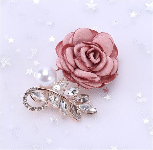 Ulricar Rose Flower Brooch Pins Fabric Pin Handmade for Women and Men Floral Bridal Wedding Christmas Party Valentine’s Day Wife Mom Gift, Pink, Metal, no gemstone in Kuwait