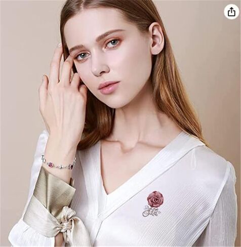 Ulricar Rose Flower Brooch Pins Fabric Pin Handmade for Women and Men Floral Bridal Wedding Christmas Party Valentine’s Day Wife Mom Gift, Pink, Metal, no gemstone in Kuwait