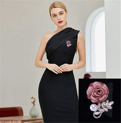 Ulricar Rose Flower Brooch Pins Fabric Pin Handmade for Women and Men Floral Bridal Wedding Christmas Party Valentine’s Day Wife Mom Gift, Pink, Metal, no gemstone in Kuwait