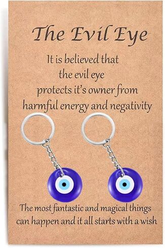 سلسلة مفاتيح عين الشر حلقة رئيسية للنساء والرجال سيارة حظا سعيدا محظوظا سحر حماية DIY سلاسل المفاتيح الدائري in Kuwait
