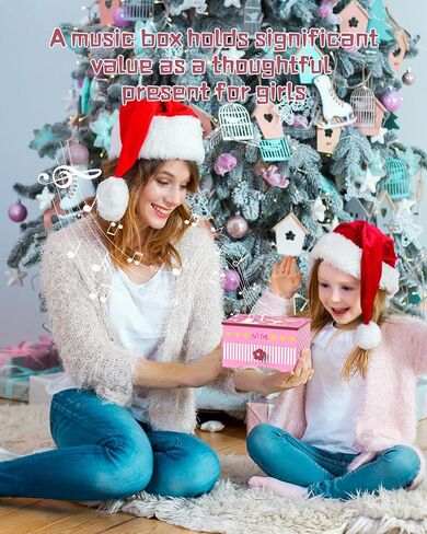 Ballerina Musical Jewelry Box with Ballet Girl - Princess Children's Dancing Gift for Little Girls Ages 4-6 & 6-8 | Ideal for Christmas, Thanksgiving, Birthdays | Rainbow Music Boxes for Kids in Saudi Arabia