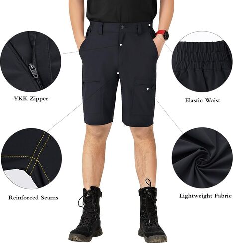 Men's Outdoor Ripstop Cargo Shorts Golf Quick Dry Hiking Fishing Tactical Work Shorts with Pockets in Kuwait