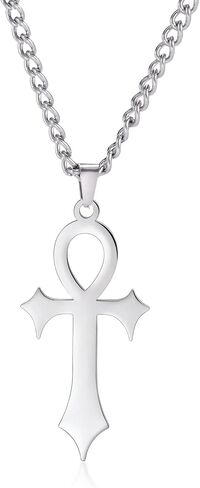 VASSAGO Ankh الصليب قلادة للرجال النساء الفولاذ المقاوم للصدأ قلادة الدينية القبطية قلادة لذيذ الصليب الإيمان قلادة قلادة الرموز الهيروغليفية in Kuwait