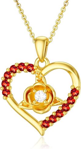 sisgem 14k الذهب الصلب قلادة القلب مع العقيق الأحمر للنساء الفتيات، الذهب الأصفر الحب القلب قلادة قلادة مقلد العقيق مجوهرات هدايا لعيد ميلاد الأمهات 16 + 1 + 1 بوصة in Kuwait