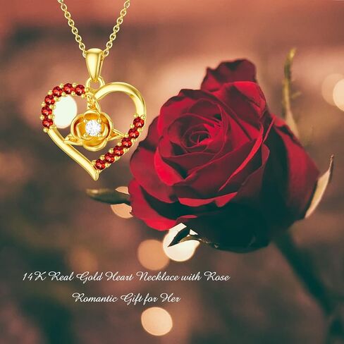 sisgem 14k الذهب الصلب قلادة القلب مع العقيق الأحمر للنساء الفتيات، الذهب الأصفر الحب القلب قلادة قلادة مقلد العقيق مجوهرات هدايا لعيد ميلاد الأمهات 16 + 1 + 1 بوصة in Kuwait