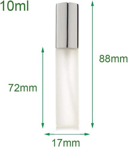 Enslz 6 pcs Frosted Fine Mist 10ml1/3oz Atomizer Glass Bottle Vial Spray Refillable Fragrance Perfume Empty Scent Bottle 2 pcs 3ML Free Pipette (10ml, Silver) in Saudi Arabia