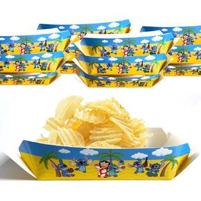 BELMAKS 50 قطعة من صواني الطعام الورقية الكرتونية - أطباق شخصيات كرتونية مطبوعة برسوم كرتونية لوازم الحفلات صينية ورقية للحفلات الكرتونية وصواني ناتشو صينية من الورق المقوى وقوارب الطعام الورقية وصينية هوت دوج in Kuwait