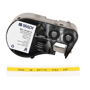 Brady Authentic (M4C-125-342-YL) PermaSleeve® Heat-Shrink Labels Polyolefin 0.125 in. Black on Yellow, 7 ft roll. for use with The BMP41, BMP51, and M511 Label Printers