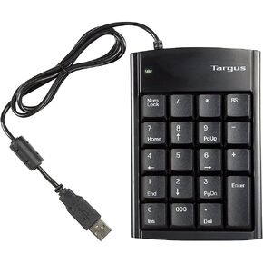Targus Ultra Mini USB Keypad with USB Port Connector, True Plug-and-Play Device, Connects with Laptop, Desktop and Other Devices, Black (PAUK10U)