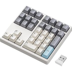 Kisnt Wireless Number Pad, 34 Key Mechanical Numpad with Gateron Red Switches Hot Swappable Numeric Keypad with PBT Keycaps 2.4GHz Rechargeable Keypad for Laptop, Mac, PC Desktop.