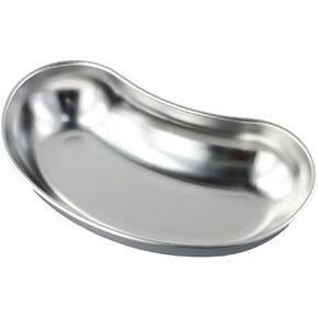 HOBBYIN 8" 304 Stainless Steel Kidney Tray, Basin Emesis Bowl for Soiled Dressings, Surgical Utility, Reusable Dental Lab Instruments, Metal Kidney Dish