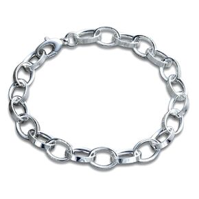 Charm Bracelet in Sterling Silver, Lobster Clasp (7.0 inches)