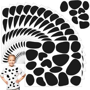 432 Dalmatian Spots for Kids Costume, Black Adhesive Felt Circles, Dalmatian Stickers, DIY Accessories, Party Supplies (24 Sheets)