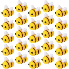 Gadpiparty Wool Felt Bees Mini Backpack Floral Decor Wool Felt Bee 25Pcs Craft Balls Cute Costume Accessories Party Decorations for Party Favors DIY Shower Hand Decor Embroidery Kit