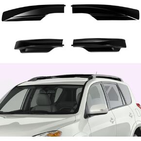 4PCS Black Roof Rack Covers for Toyota RAV4 Sport Utility 4-Door 2006 2007 2008 2009 2010 2011 2012 AZHZ Aluminum Alloy Roof Rack Covers