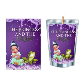 The Princess And The Frog || Juice Pouches - Printed Adhesive Labels or Assembled Drinks - 12Pack (Happy B-day Princess)