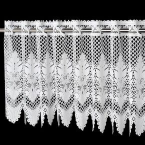 Molaxhome Homey Sheer Embroidered Flowers Leaves Vine Window Treatment Valance Great for Kitchen Bedroom (White, W59xL24) in Kuwait