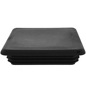 (Pack of 2) 3" Square Black Plastic Plug (3 Sq Inch) 3-7 Ga Plastic LDPE Flexible Ridges End Cap for Inside Dimensions 2.49" to 2.64". 3"x3" Fence Post Pipe. Tube Cover Insert Finishing Plug