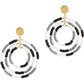 Clay Heishi Beaded Drop Earrings For Women Colorful Statement Summer Beach Dangle Boho Earring