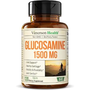 Glucosamine Sulfate 1500mg Joint Support Supplement. Cartilage, Bone & Joint Health. Antioxidant Properties. Aids Inflammatory Response. Occasional Discomfort Relief for Back, Knees & Hands. 120 Count