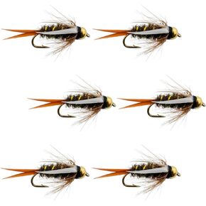 The Fly Fishing Place Bead Head Prince Nymph Fly Fishing Flies - Set of 6 Flies Hook Size 10