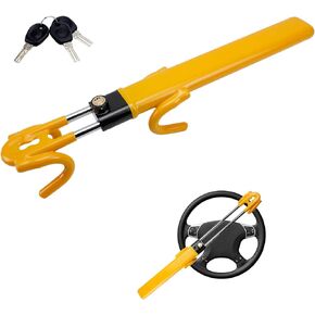 OPL5 Steering Wheel Lock Anti-Theft Car Device, Heavy Duty Vehicle Anti-Theft Device The Club Security Lock,Two Hooks Car Steering Wheel Lock,Adjustable Device Anti-Theft Lock with 3keys for SUV