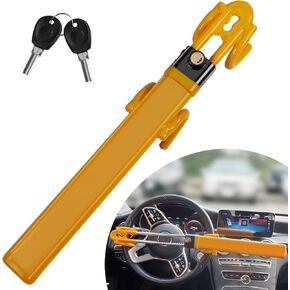 Esploratori Anti-Theft Car Steering Wheel Lock, Yellow, Key Lock