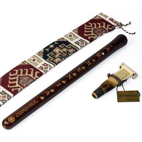 ARMENIAN DUDUK handmade from ARMENIA engraved eternity sign and Hayastan on it - Oboe Balaban Woodwind Instrument Apricot Wood - Playing Instruction - Gift National case