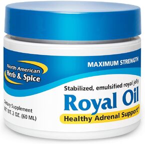 NORTH AMERICAN HERB & SPICE Royal Oil - 2 fl. oz. - Raw Royal Jelly - Healthy Adrenal Support, Fights Stress - High in 10-HDA & B Vitamins - Non-GMO - 20 Servings