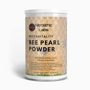 Nitrolithic Labs Bee Pearl Powder - Bee Pearl Supplement for Overall Wellness and Daily Vitality - Energizing Blend of Bee Bread, Propolis and Royal Jelly - Vegetarian & Gluten Free - 30 sachets