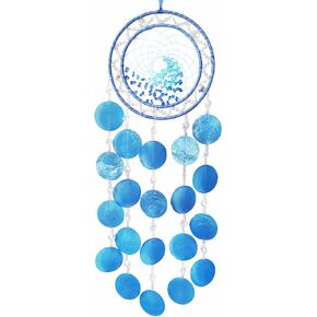 قذائف كابيز زرقاء من SOYUZU صائدة الأحلام، صائدة الأحلام من حجر الكريستال لتزيين الحائط، هدايا يدوية على شكل صدفة، هدايا عيد الميلاد in Kuwait