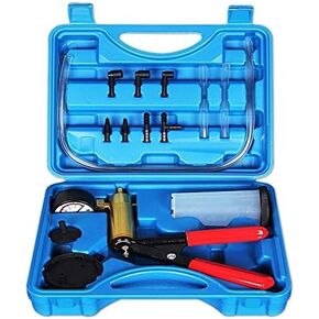 Beduan 16pcs Brake Bleeder Kit Hand Held Vacuum Pump Tester with Adapters for Automotive