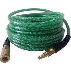 Air Hose 1/4 in x 25 ft, Polyurethane(PU), Reinforced Air Compressor Hose, Lightweight, Kink Resistant with 1/4" Industrial High Flow Quick Coupler and Plug, Bend Restrictors,300 PSI (25FT, Dark Blue)