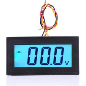 Oumefar LCD Battery Monitor Digital Display Voltage Meter Monitor Three Wire Voltmeter Accurate Measurement Voltage Tester Voltage Display Module for Car Motorcycle(DC0-100V)