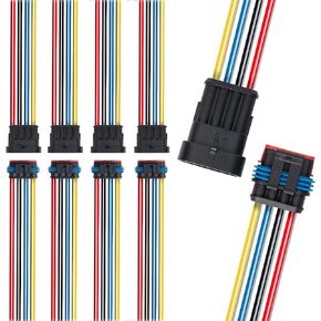 ZoneLiStore 4 Pin Way 16 AWG موصلات أسلاك مقاومة للماء التوصيل 1.5 مم سلسلة موصل طرفي حزمة من 5