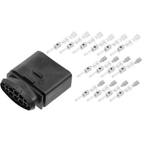 uxcell 1 Set No.1J0973837 Headlight 14 Pin Plug Electrical Male Connector Adapter Plug Clip Kit Replacement for VW for Audi for Seat for Skoda