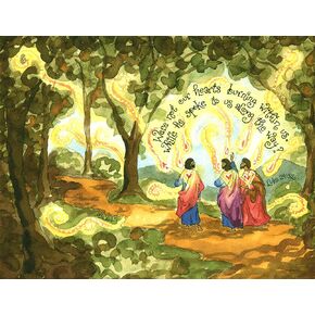 Road to Emmaus Scripture ART PRINT - "Hearts Burning Within Us" Retreat Art (8x10 Inches)