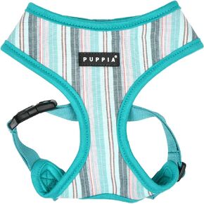 Puppia Theros Dog Harness A (فوق الرأس) نمط مخطط عصري للربيع والصيف للكلاب الصغيرة والمتوسطة، وردي، متوسط