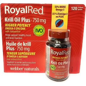 Webber naturals - RoyalRed Krill Oil Plus 750 mg with Astaxanthin, 120 softgels