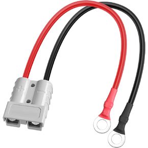 YACSEJAO Electric Forklift Charging Plug Cable 10AWG 50A Battery Quick Jumper Cable Connector O-Type Terminal to Anderson SB-50 Connector Cable