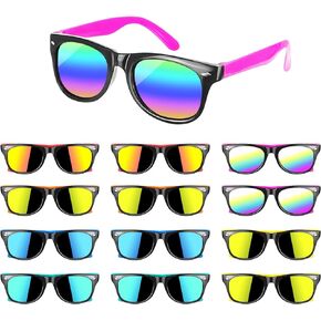 WERJOURU 12Pack Kids Sunglasses Party Favor, Kids Neon Sunglasses Bulk with UV400 Protection for Kids, Boys and Girls, Goody Bag Favors, Great Gift for Pool,Beach,Theme Birthday Party Supplies