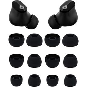 ALXCD Ear Tips Compatible with Beats Studio Buds, S M L 3 Sizes 6 Pairs Soft Silicon Earbuds Tips Eartips, Replacement for Beats Studio Buds, 6 Pairs, Black