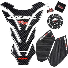 REVSOSTAR Real Carbon Look, Protector Pad, Tank Pad Decal Stickers, Tank Side Traction Pad, Fuel Gas Tank Cap,Anti Slip sticker, Traction Side, Fuel Knee Grip Decal for CBR 600RR 2003-2006