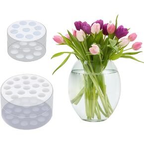 Spiral Ikebana Stem Holder，Bouquet Twister，Flower Stem Holder，2 Pack Spiral Stem Holder Ring for Flowers, Hanataba Flower Arranger Twist，Flower Arrangement Tool for Making Spiral Bouquets (Clear S+L)