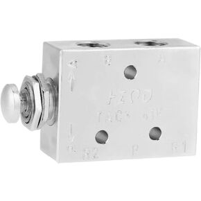 Fdit TAC2-41P 2 Position 3 Way Air Pneumatic Knob Control ON/OFF Toggle Valve Switch Valve